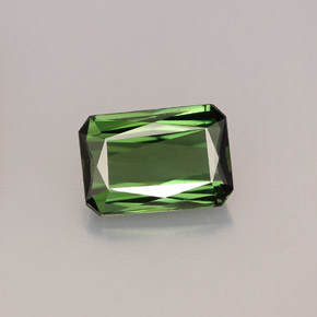 Tormalina naturale verde da 1,36 ct, taglio smeraldo, VS-SI