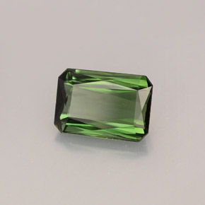 Tormalina naturale verde da 1,36 ct, taglio smeraldo, VS-SI