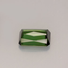 Tormalina naturale verde da 1,36 ct, taglio smeraldo, VS-SI