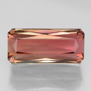 Tormalina naturale multicolore da 5,55 ct, taglio smeraldo, IF
