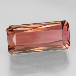 Tormalina naturale multicolore da 5,55 ct, taglio smeraldo, IF