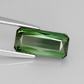 Tormalina naturale verde da 1,60 ct, taglio smeraldo, VVS