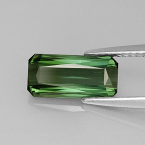 Tormalina naturale verde da 1,60 ct, taglio smeraldo, VVS