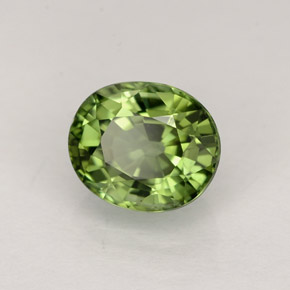 Tormalina naturale verde da 1,10 ct, taglio ovale, VVS