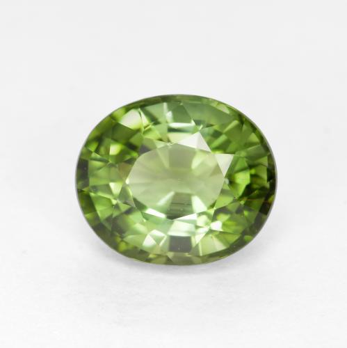 Tormalina naturale verde da 1,28 ct, taglio ovale, VVS-VS