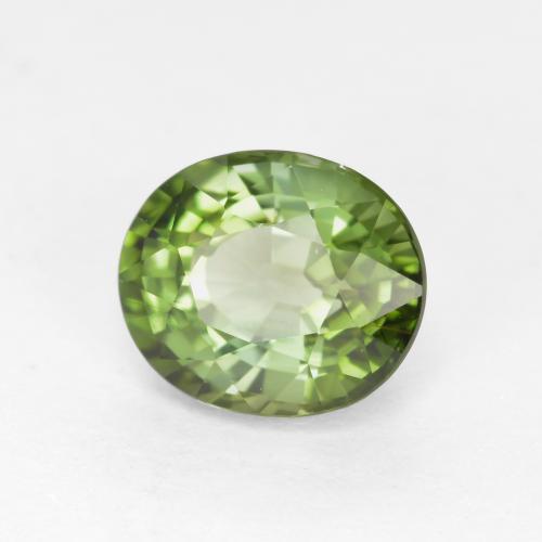 Tormalina naturale verde da 1,28 ct, taglio ovale, VVS-VS