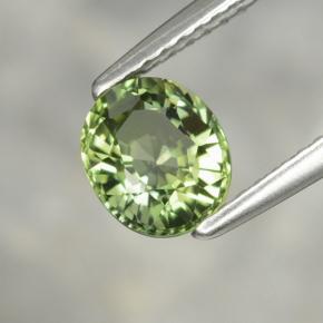 Tormalina naturale verde da 1,22 ct, taglio ovale, VVS-VS