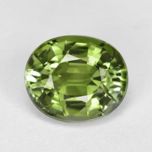 Tormalina naturale verde da 1,27 ct, taglio ovale, VVS