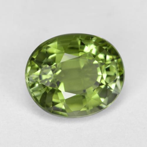 Tormalina naturale verde da 1,27 ct, taglio ovale, VVS