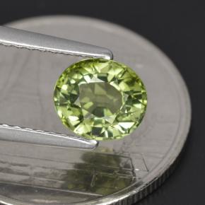 Tormalina naturale verde da 1,23 ct, taglio ovale, VVS