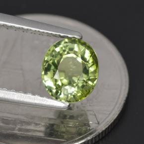 Tormalina naturale verde da 1,23 ct, taglio ovale, VVS