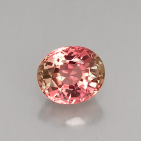 Tormalina naturale multicolore da 1,18 ct, taglio ovale, VS