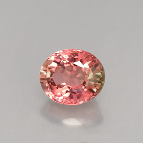 Tormalina naturale multicolore da 1,18 ct, taglio ovale, VS