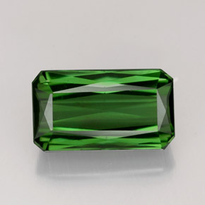 Tormalina naturale verde da 4,35 ct, taglio smeraldo, VVS-VS