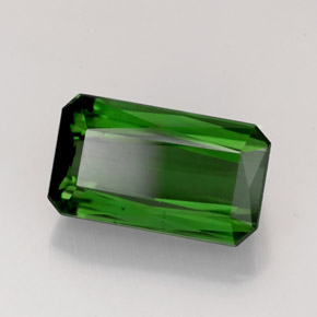 Tormalina naturale verde da 4,35 ct, taglio smeraldo, VVS-VS