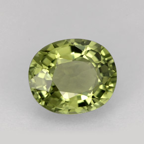 Tormalina naturale verde da 1,56 ct, taglio ovale, VVS