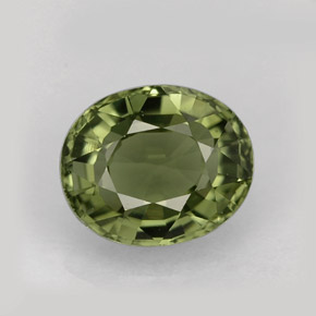 Tormalina naturale verde da 1,34 ct, taglio ovale, VVS-VS