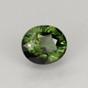 Tormalina naturale verde da 1,43 ct, taglio ovale, VVS