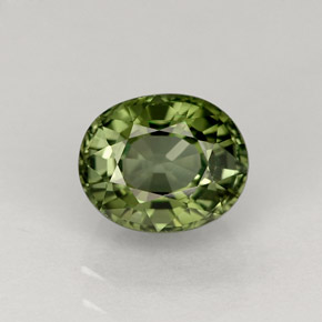 Tormalina naturale verde da 1,37 ct, taglio ovale, VVS-VS