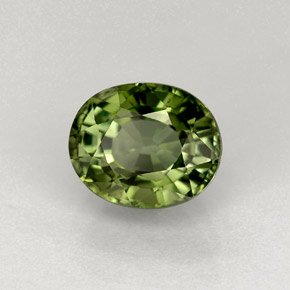Tormalina naturale verde da 1,37 ct, taglio ovale, VVS-VS