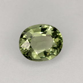 Tormalina naturale verde da 1,31 ct, taglio ovale, VVS-VS