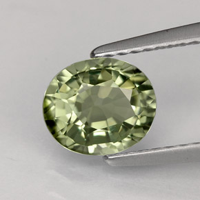 Tormalina naturale verde da 1,20 ct, taglio ovale, VVS