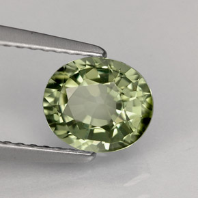 Tormalina naturale verde da 1,20 ct, taglio ovale, VVS