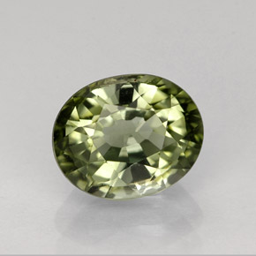 Tormalina naturale verde da 1,27 ct, taglio ovale, VVS-VS