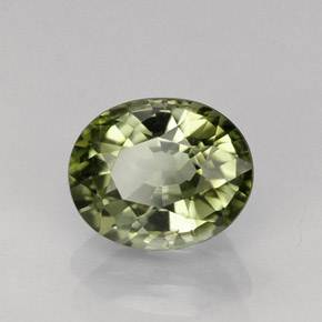 Tormalina naturale verde da 1,27 ct, taglio ovale, VVS-VS