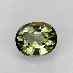 Tormalina naturale verde da 1,50 ct, taglio ovale, VVS-VS