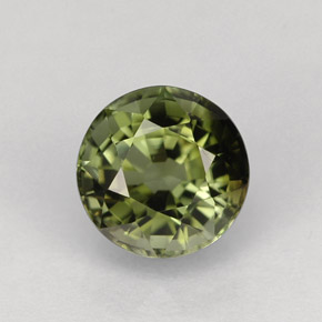 Tormalina naturale verde da 1,37 ct, taglio rotondo, VVS-VS