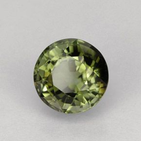 Tormalina naturale verde da 1,37 ct, taglio rotondo, VVS-VS