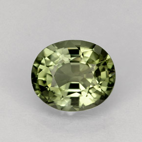 Tormalina naturale verde da 1,25 ct, taglio ovale, VS