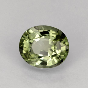Tormalina naturale verde da 1,25 ct, taglio ovale, VS