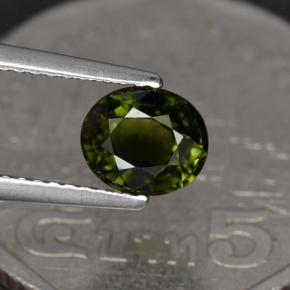 Tormalina naturale verde da 1,23 ct, taglio ovale, VVS