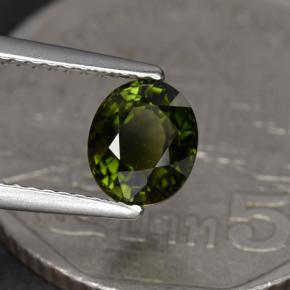 Tormalina naturale verde da 1,23 ct, taglio ovale, VVS