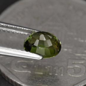 Tormalina naturale verde da 1,23 ct, taglio ovale, VVS