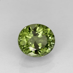 Tormalina naturale verde da 1,05 ct, taglio ovale, VVS-VS