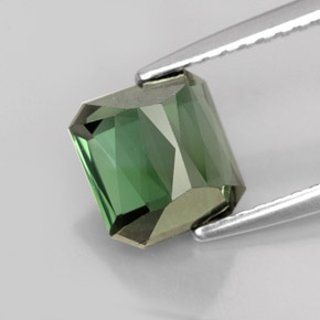 Tormalina naturale verde da 2,07 ct, taglio smeraldo, VVS