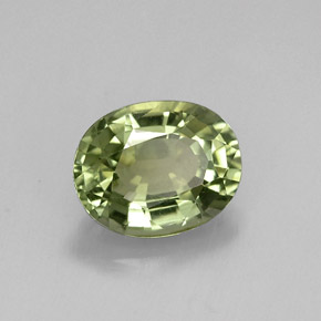 Tormalina naturale verde da 1,41 ct, taglio ovale, VVS