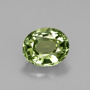 Tormalina naturale verde da 1,39 ct, taglio ovale, VVS