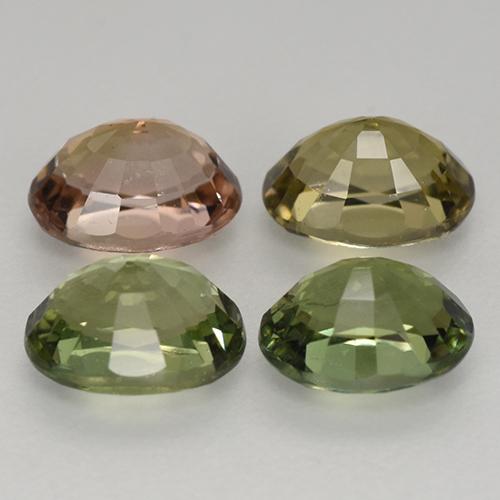 Tormalina naturale multicolore da 2,63 ct, taglio ovale, VVS-VS