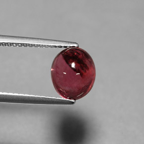 Tormalina naturale rosso da 2,76 ct, taglio ovale, trasparente