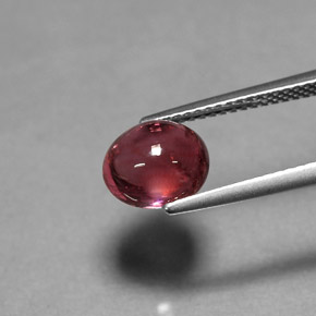 Tormalina naturale rosso da 2,76 ct, taglio ovale, trasparente