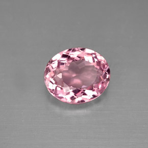 Tormalina naturale rosa da 1,48 ct, taglio ovale, VVS-VS