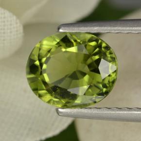 Tormalina naturale verde da 1,28 ct, taglio ovale, VVS-VS