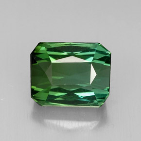 Tormalina naturale verde da 1,96 ct, taglio smeraldo, VVS-VS