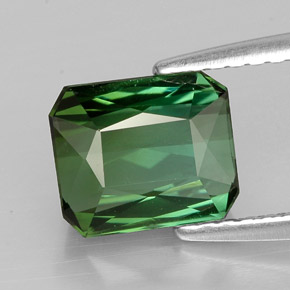 Tormalina naturale verde da 1,85 ct, taglio smeraldo, VVS