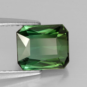 Tormalina naturale verde da 1,85 ct, taglio smeraldo, VVS