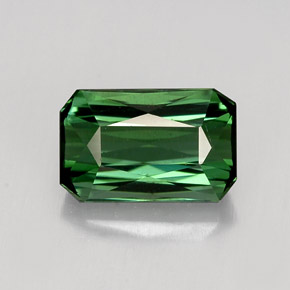 Tormalina naturale verde da 1,95 ct, taglio smeraldo, VVS